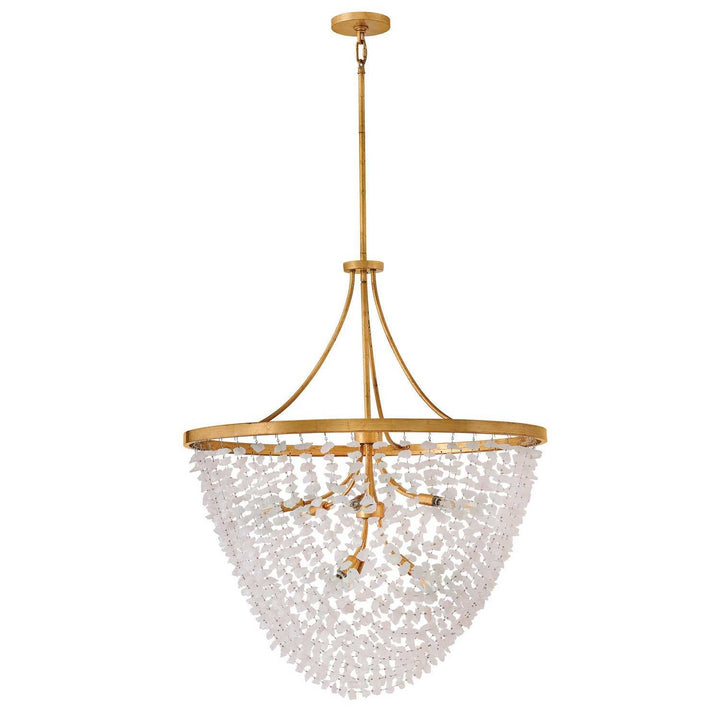 Myra LED Chandelier in Distressed Brass Fredrick Ramond Canada