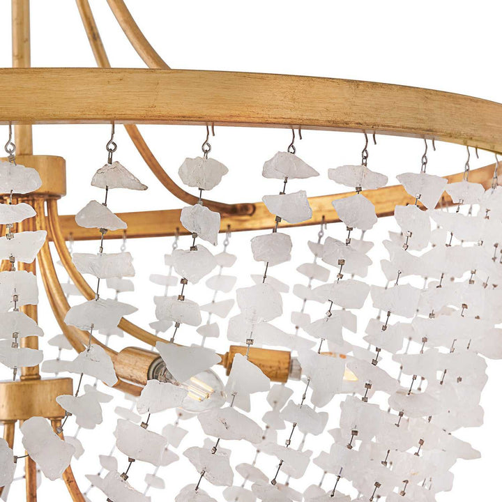 Myra LED Chandelier in Distressed Brass Fredrick Ramond Canada