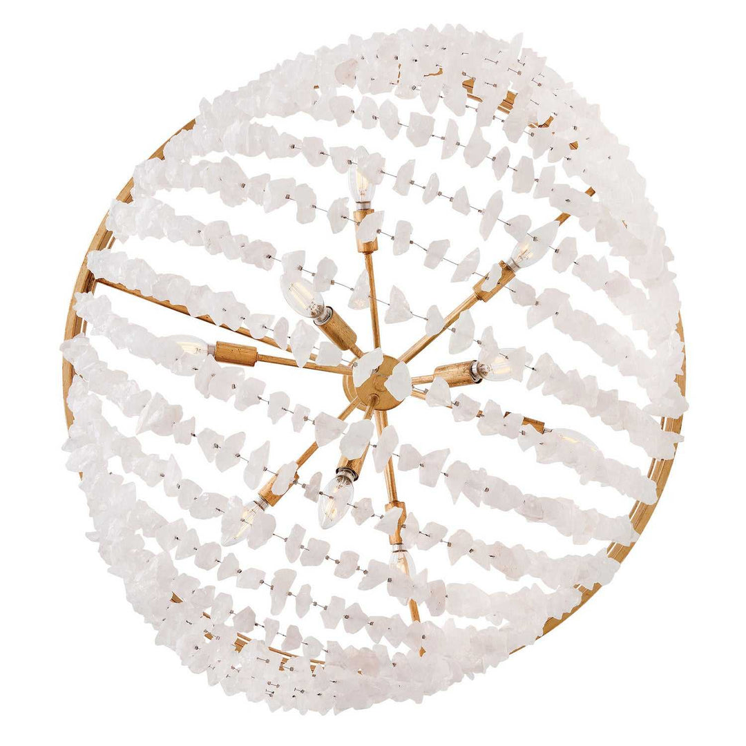 Myra LED Chandelier in Distressed Brass Fredrick Ramond Canada