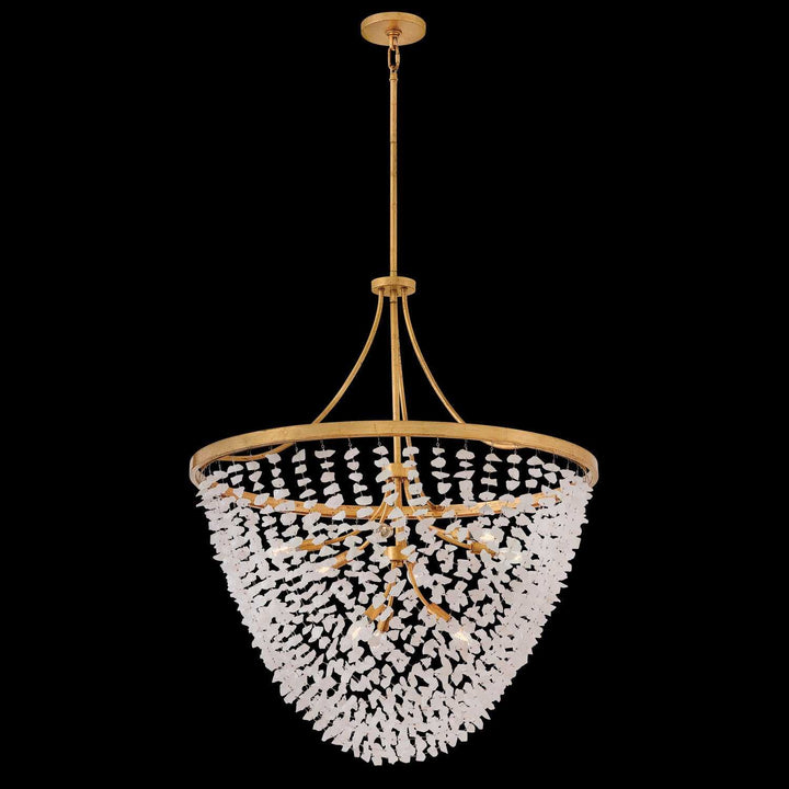 Myra LED Chandelier in Distressed Brass Fredrick Ramond Canada