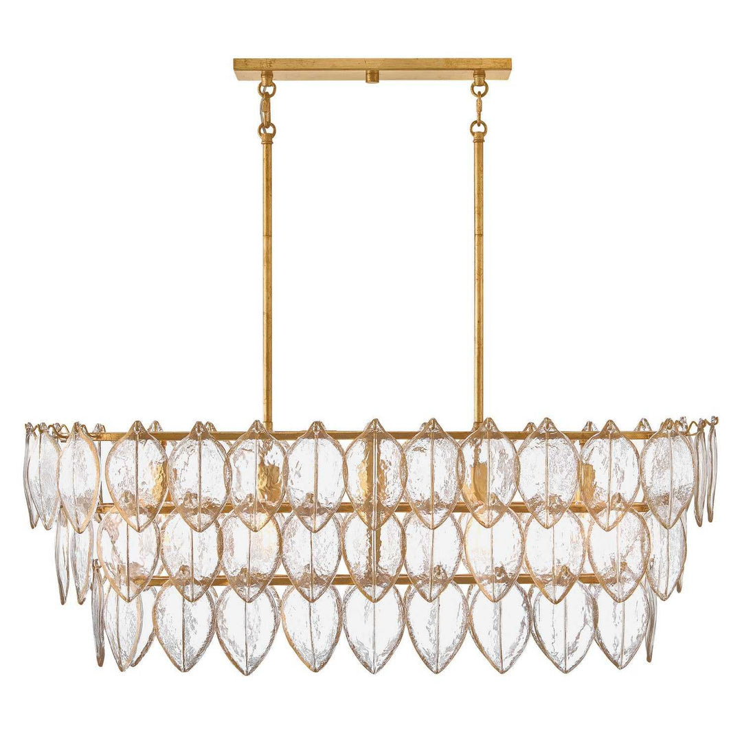 Amira LED Linear Pendant in Distressed Brass Fredrick Ramond Canada
