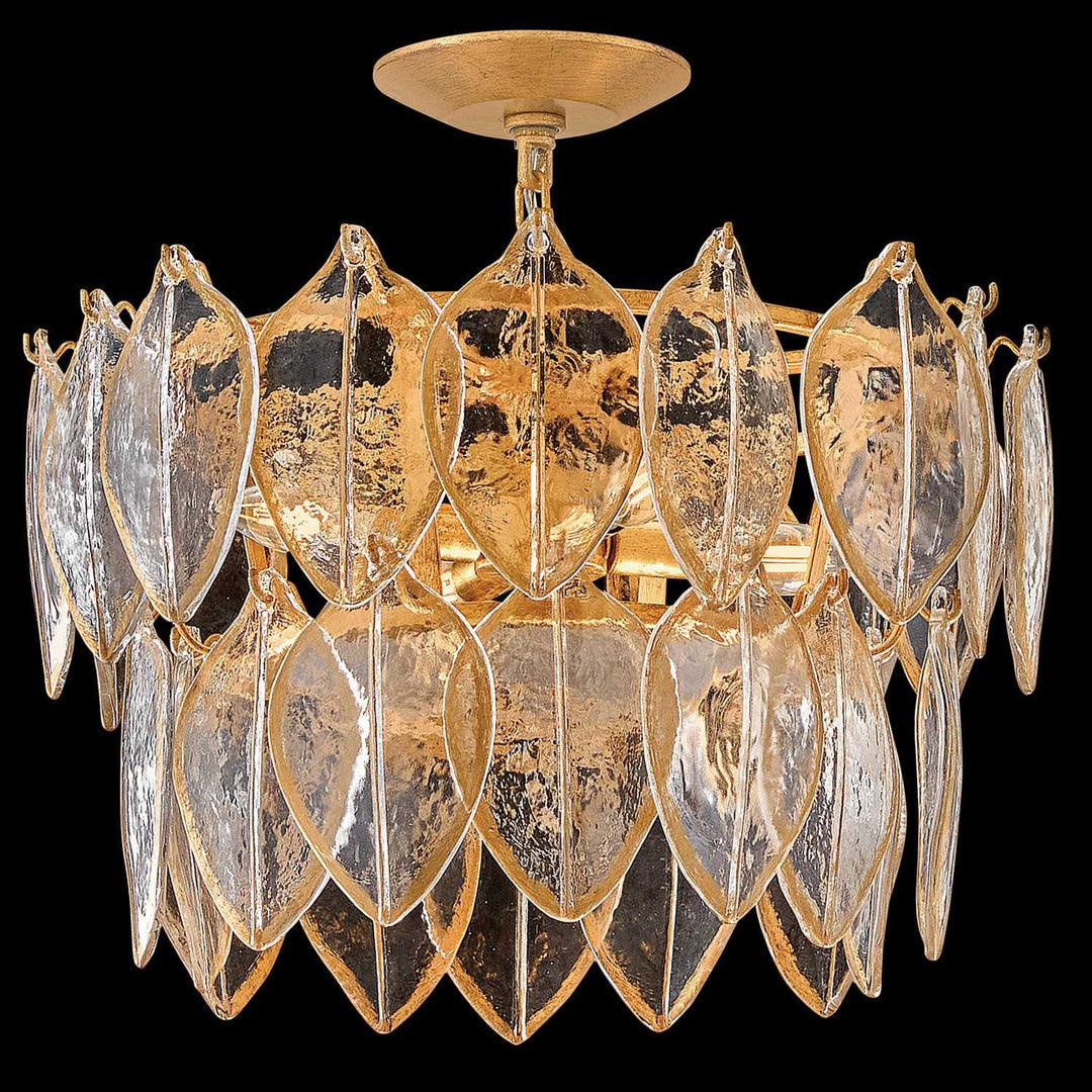 Amira LED Convertible Semi Flush in Distressed Brass Fredrick Ramond Canada
