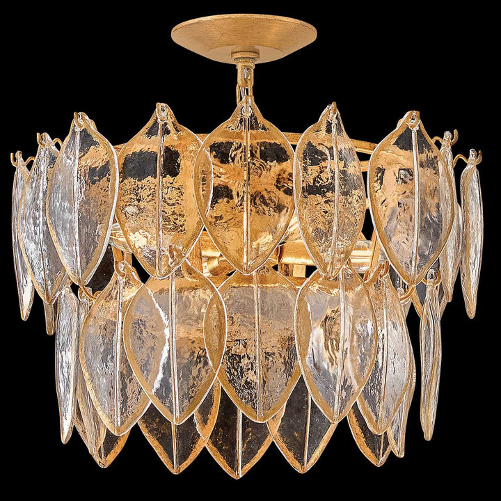 Amira LED Convertible Semi Flush in Distressed Brass Fredrick Ramond Canada