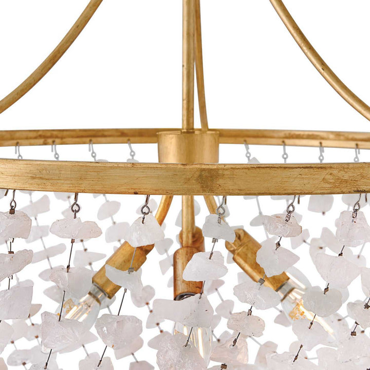 Myra LED Chandelier in Distressed Brass Fredrick Ramond Canada