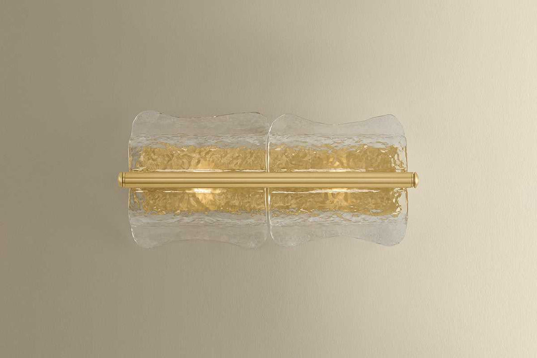 Fosterdale Two Light Wall Sconce in Aged Brass Hudson Valley Canada