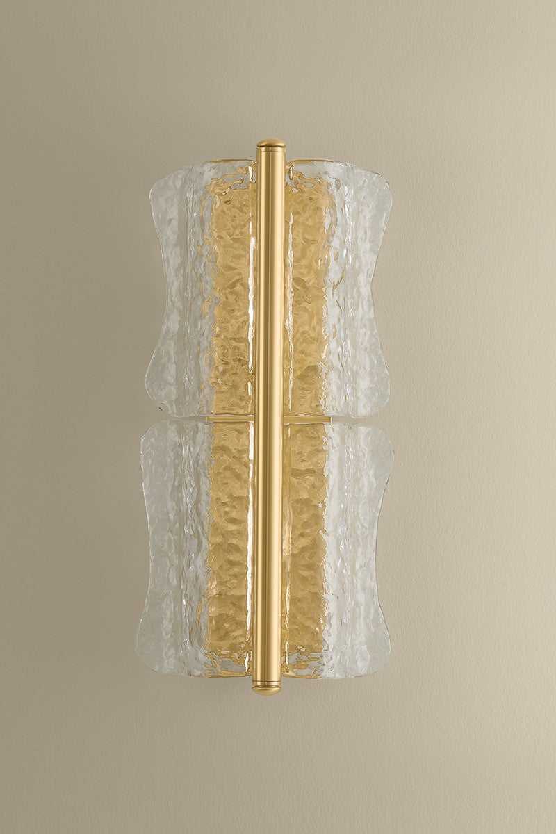 Fosterdale Two Light Wall Sconce in Aged Brass Hudson Valley Canada
