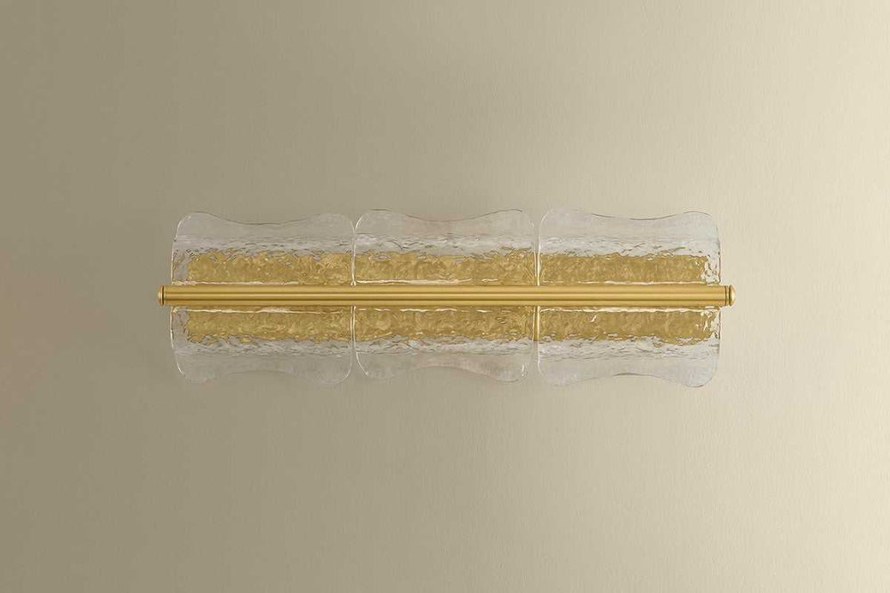 Fosterdale Three Light Wall Sconce in Aged Brass Hudson Valley Canada