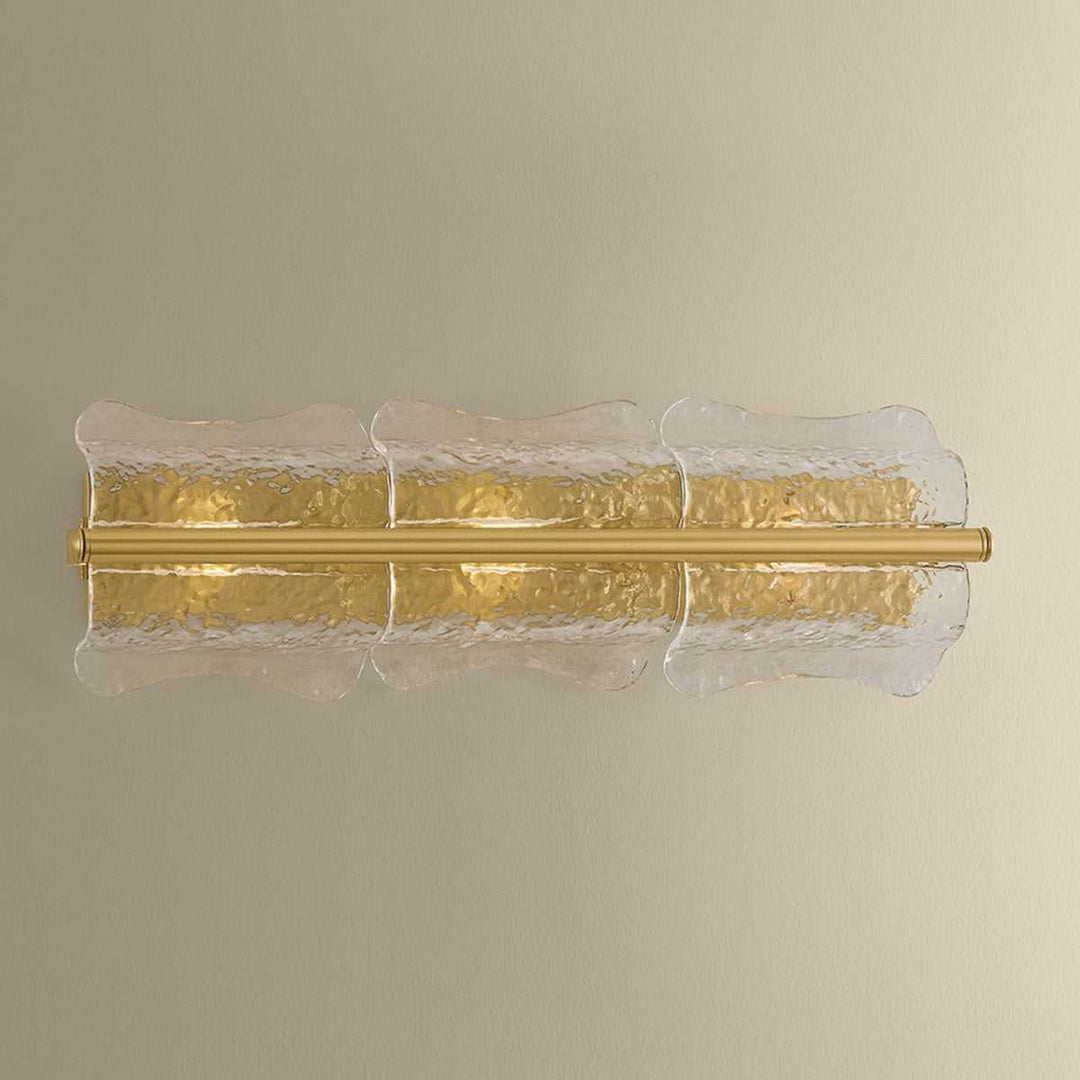 Fosterdale Three Light Wall Sconce in Aged Brass Hudson Valley Canada