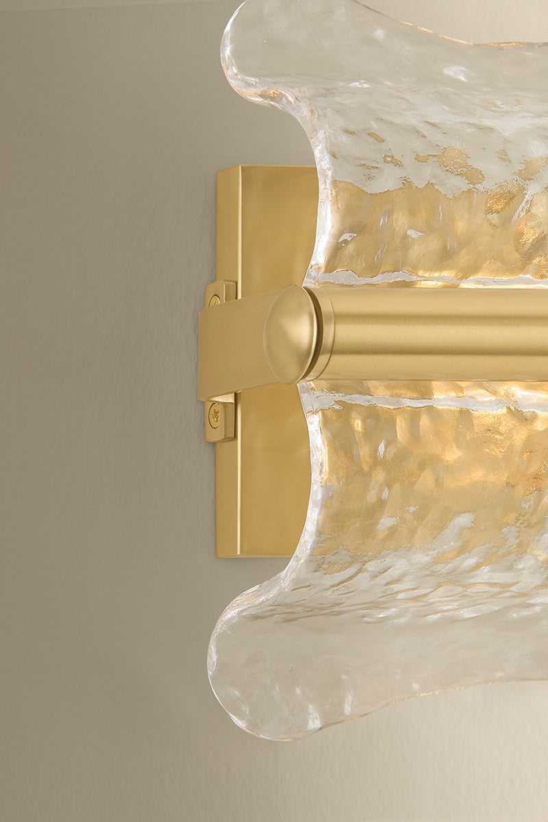 Fosterdale Three Light Wall Sconce in Aged Brass Hudson Valley Canada