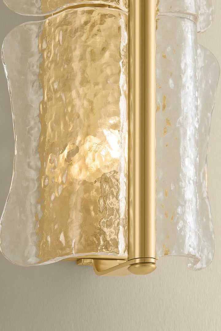 Fosterdale Three Light Wall Sconce in Aged Brass Hudson Valley Canada