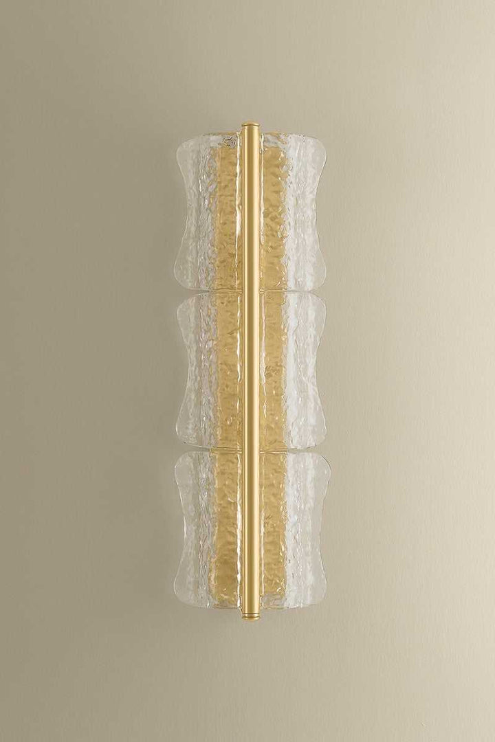 Fosterdale Three Light Wall Sconce in Aged Brass Hudson Valley Canada