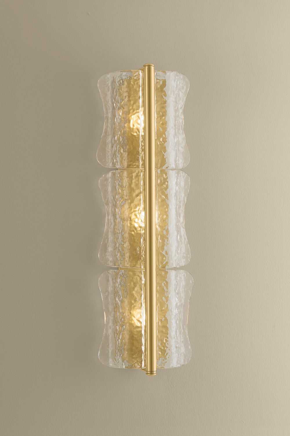 Fosterdale Three Light Wall Sconce in Aged Brass Hudson Valley Canada
