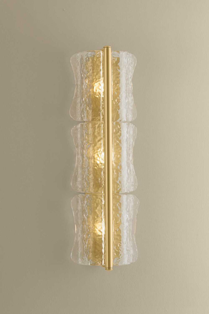 Fosterdale Three Light Wall Sconce in Aged Brass Hudson Valley Canada