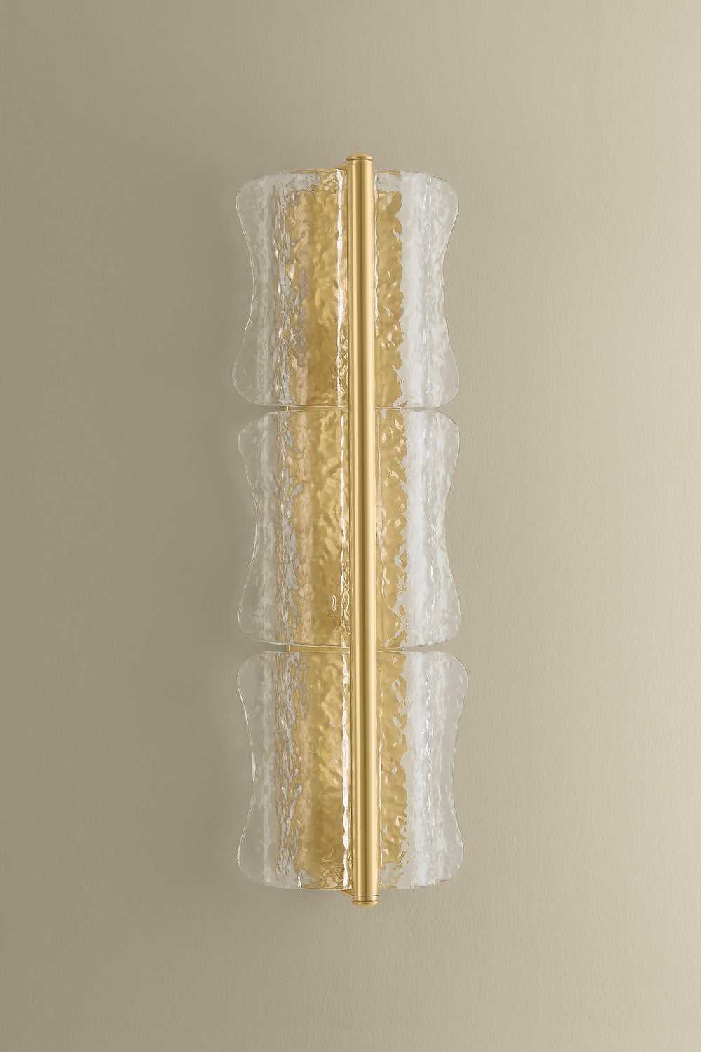 Fosterdale Three Light Wall Sconce in Aged Brass Hudson Valley Canada