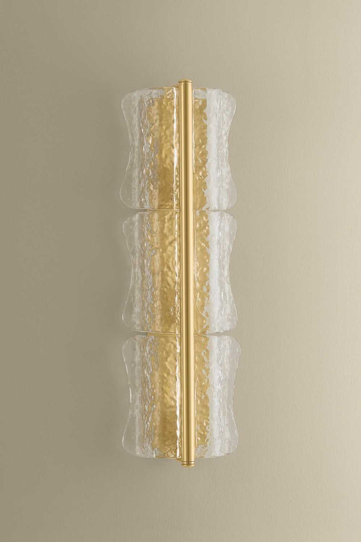 Fosterdale Three Light Wall Sconce in Aged Brass Hudson Valley Canada