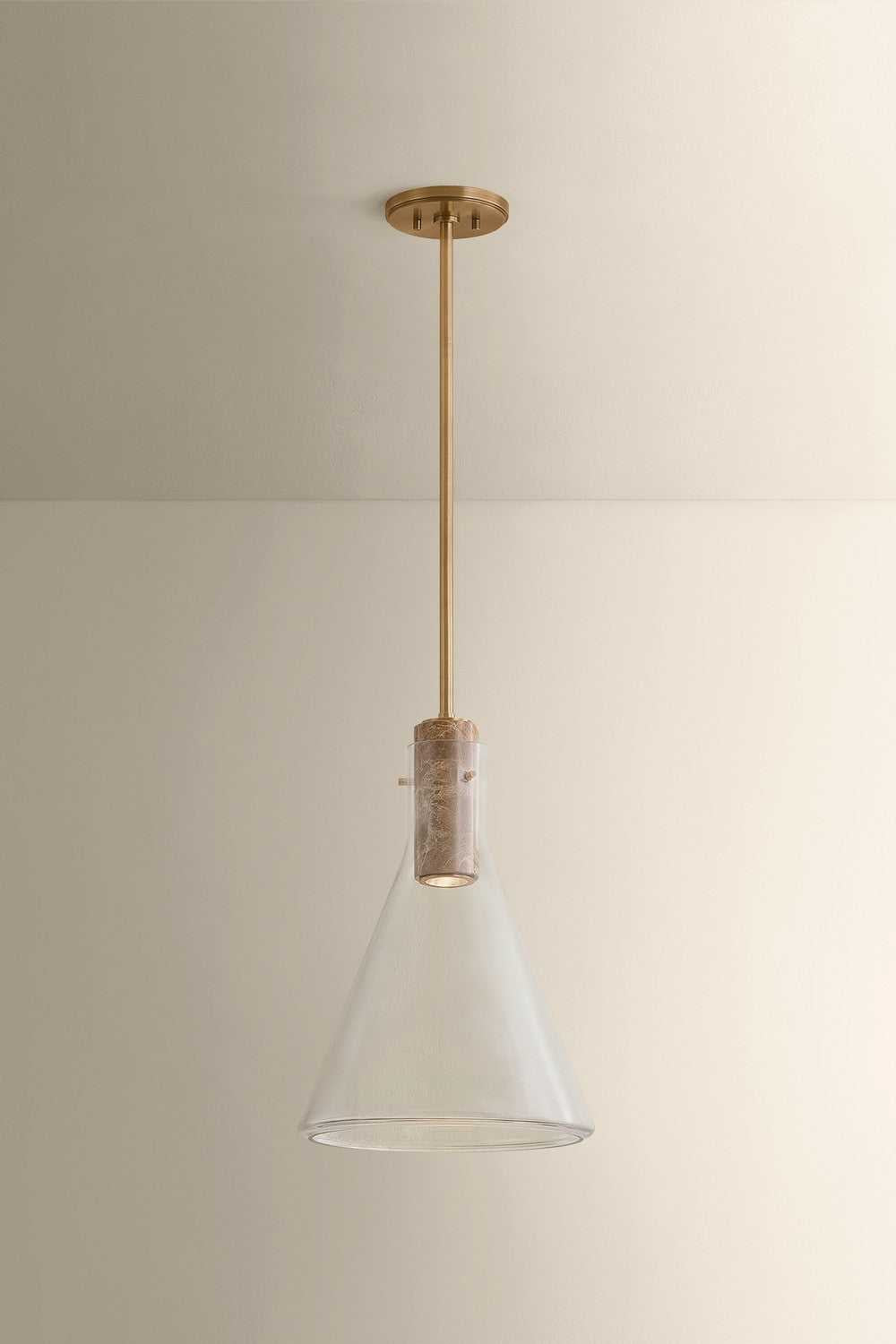 West Hill One Light Pendant in Patina Brass Hudson Valley Canada