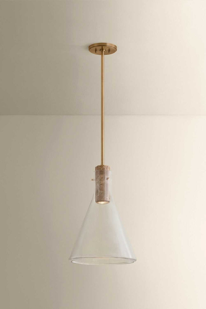West Hill One Light Pendant in Patina Brass Hudson Valley Canada