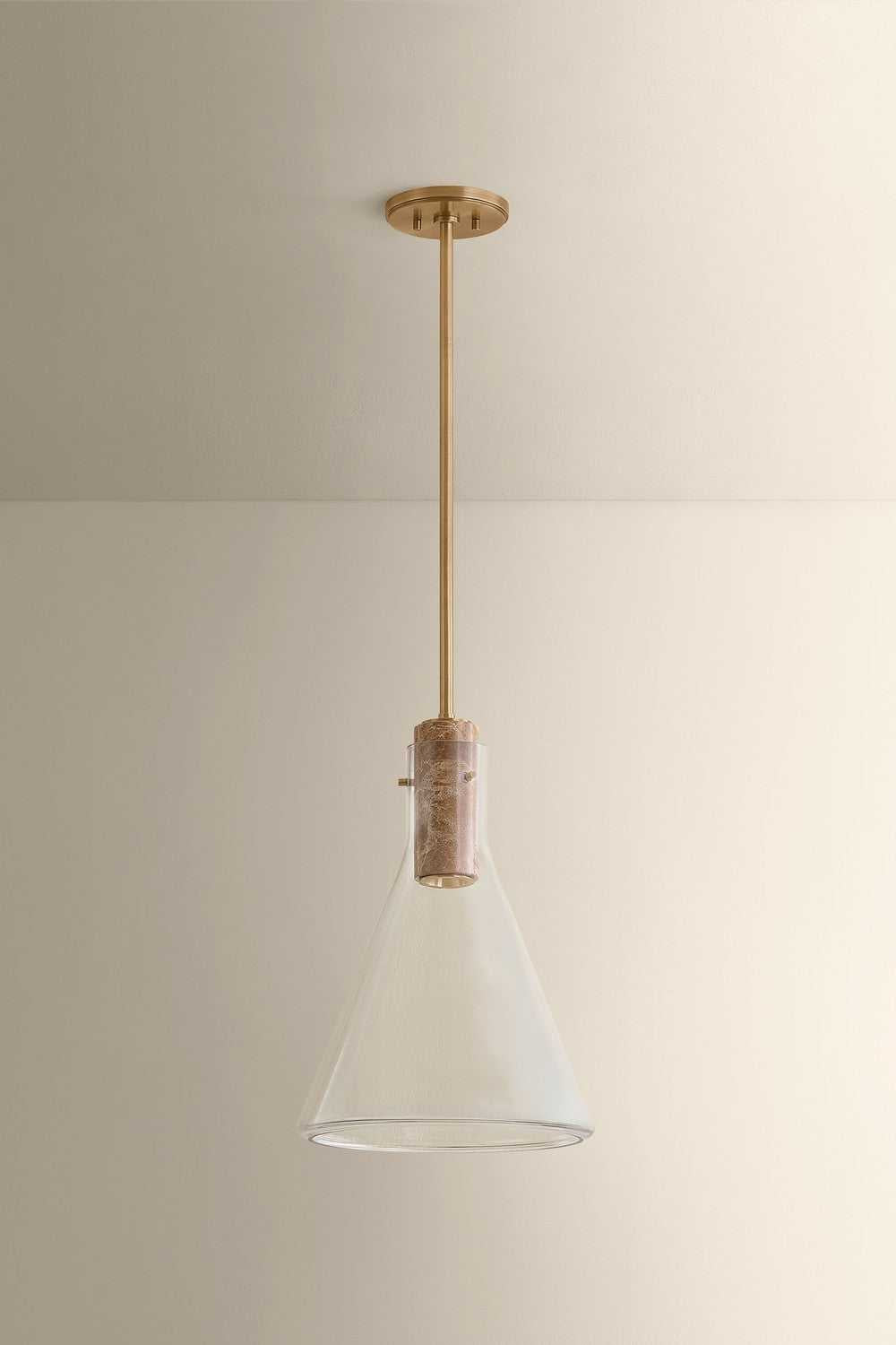 West Hill One Light Pendant in Patina Brass Hudson Valley Canada