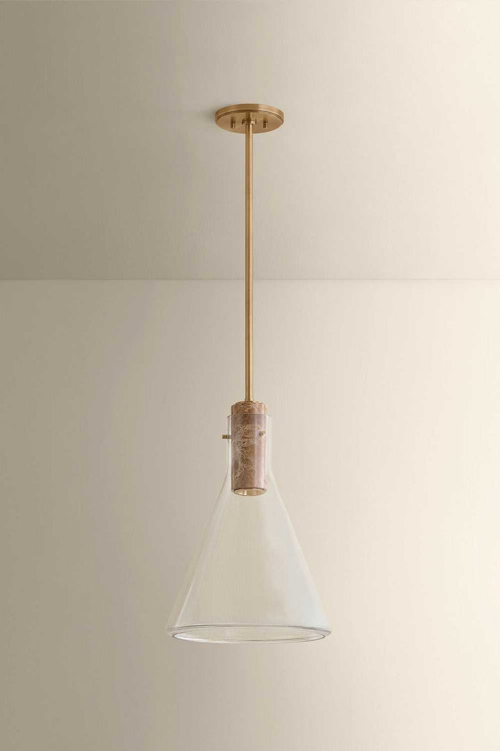 West Hill One Light Pendant in Patina Brass Hudson Valley Canada