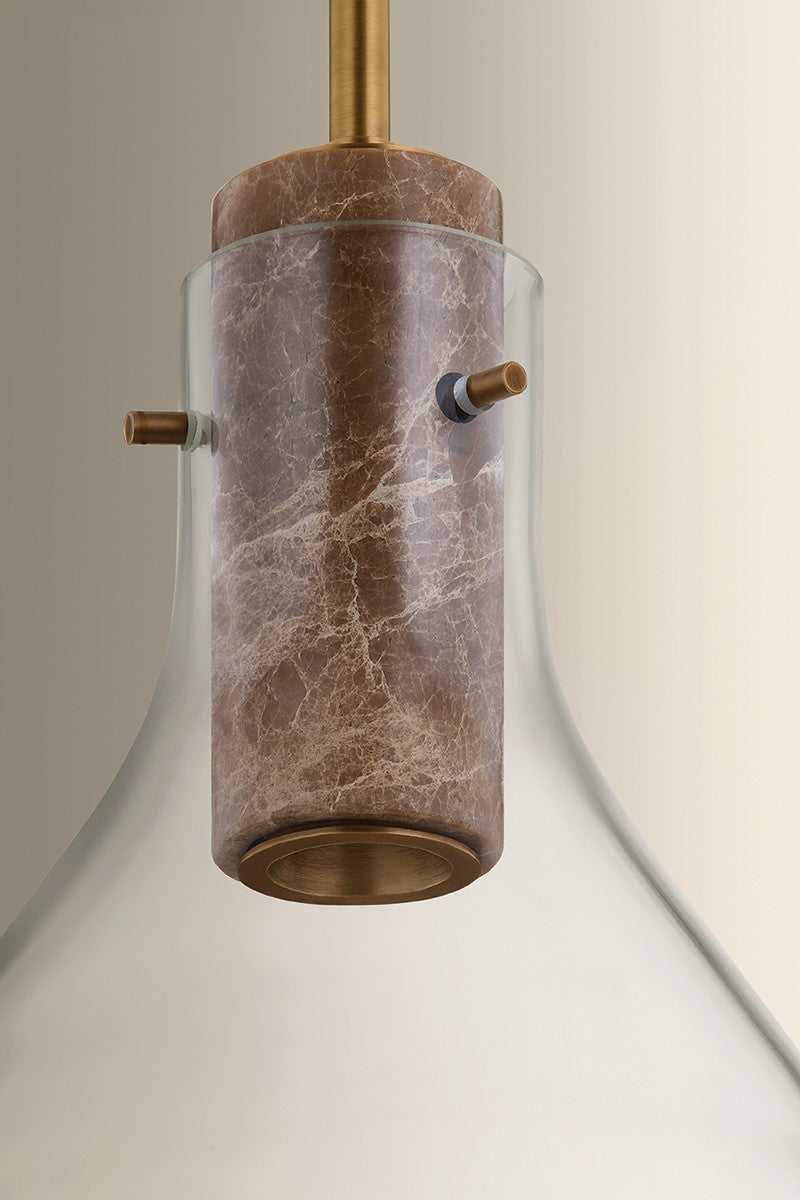 West Hill One Light Pendant in Patina Brass Hudson Valley Canada