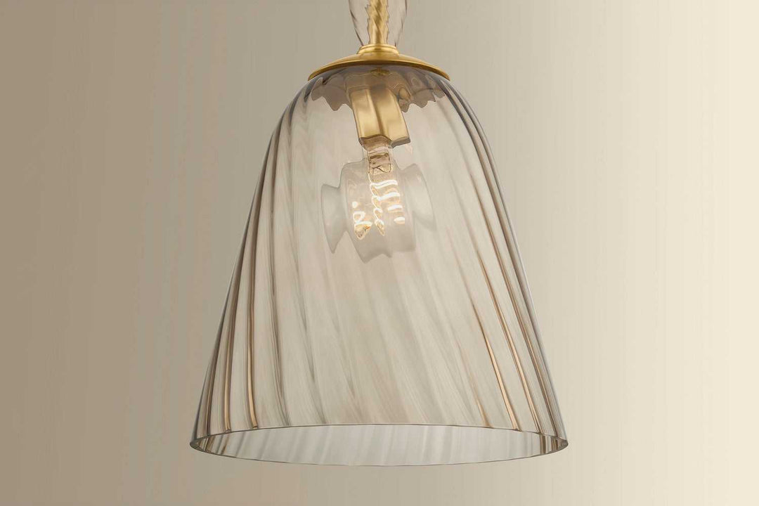 Bleecker One Light Pendant in Aged Brass Hudson Valley Canada