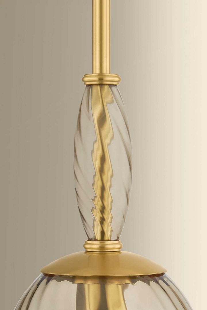 Bleecker One Light Pendant in Aged Brass Hudson Valley Canada
