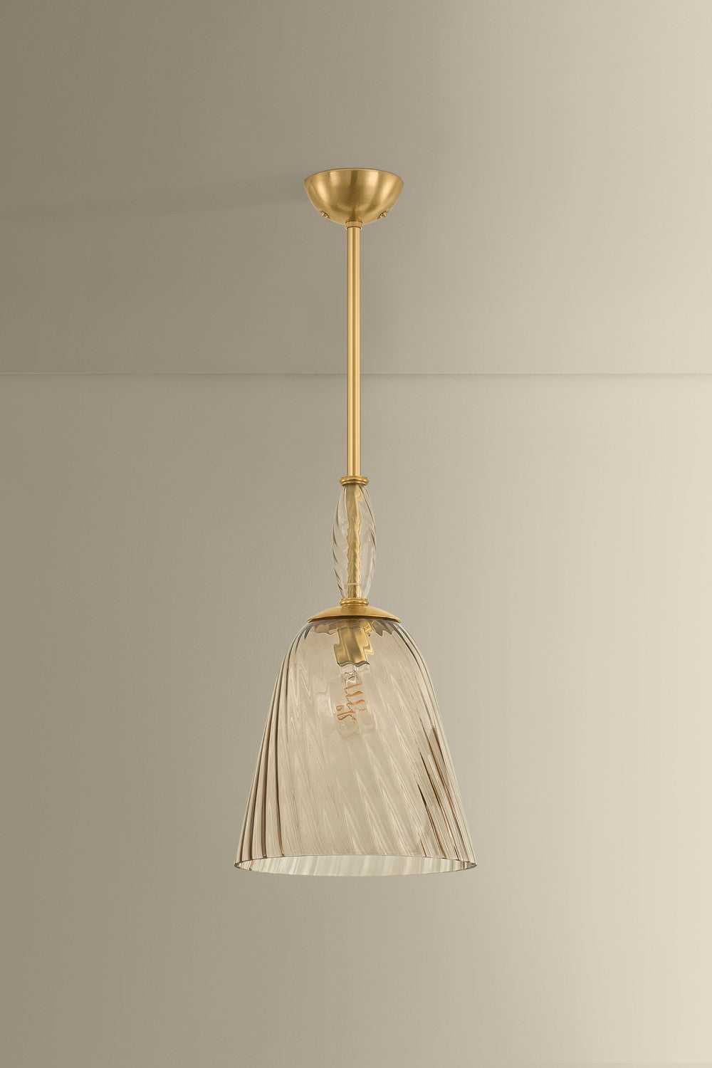 Bleecker One Light Pendant in Aged Brass Hudson Valley Canada