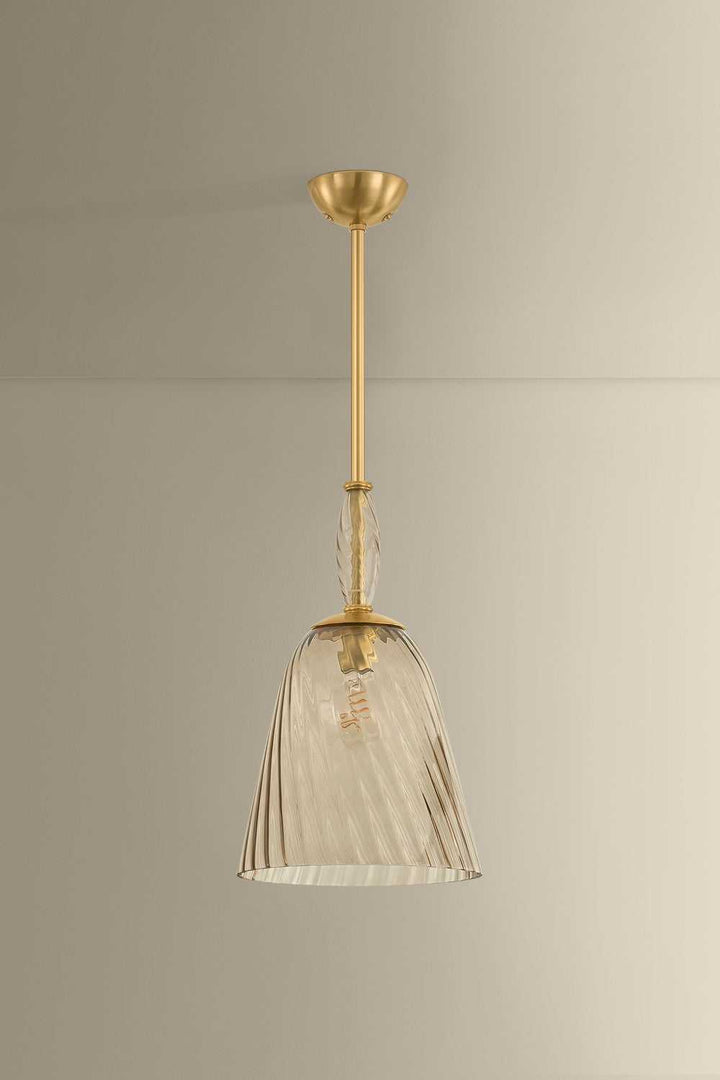 Bleecker One Light Pendant in Aged Brass Hudson Valley Canada