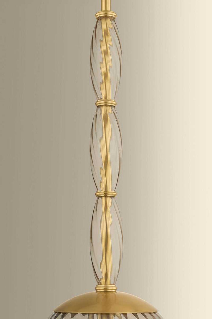 Bleecker One Light Pendant in Aged Brass Hudson Valley Canada