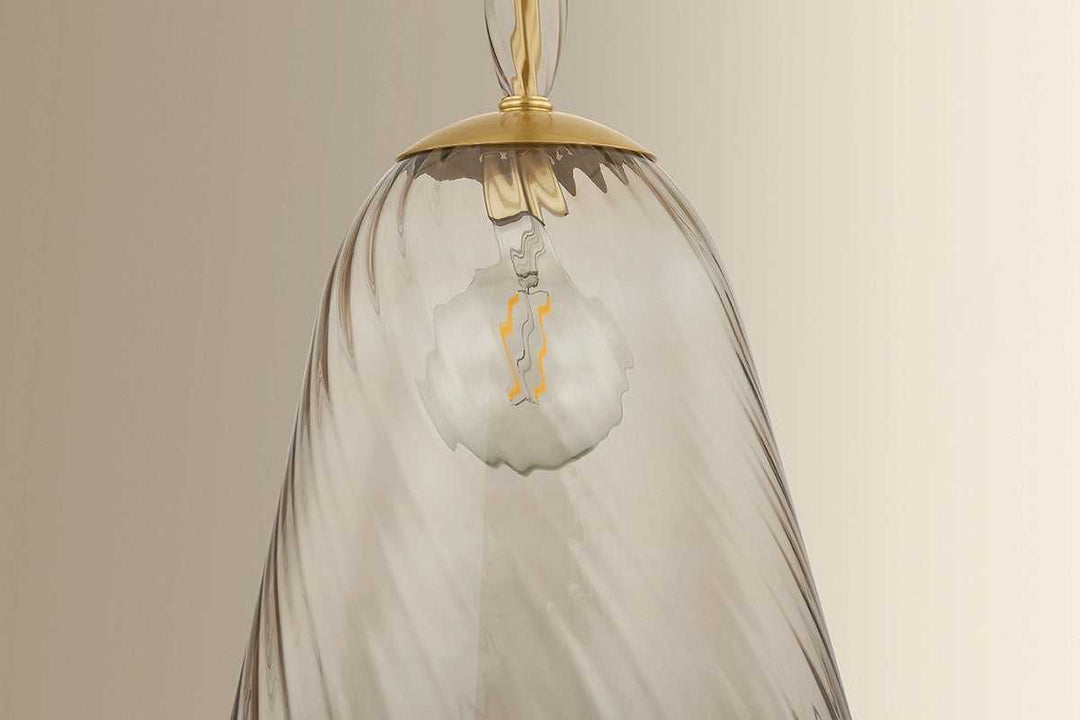 Bleecker One Light Pendant in Aged Brass Hudson Valley Canada