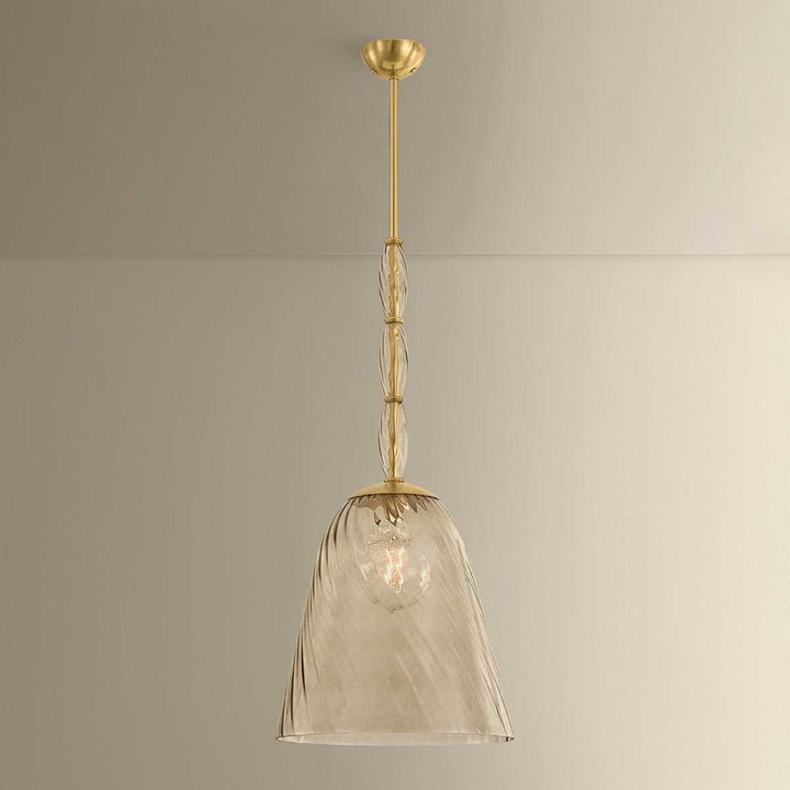 Bleecker One Light Pendant in Aged Brass Hudson Valley Canada