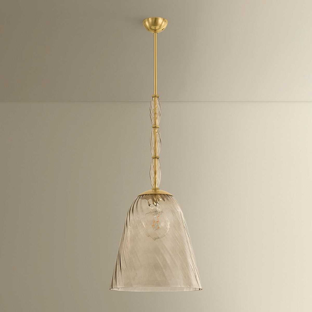 Bleecker One Light Pendant in Aged Brass Hudson Valley Canada