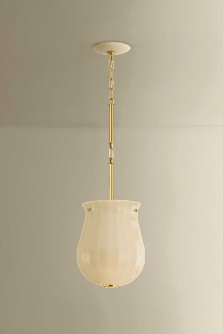 Nevins One Light Pendant in Aged Brass Hudson Valley Canada