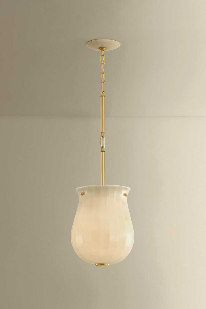 Nevins One Light Pendant in Aged Brass Hudson Valley Canada
