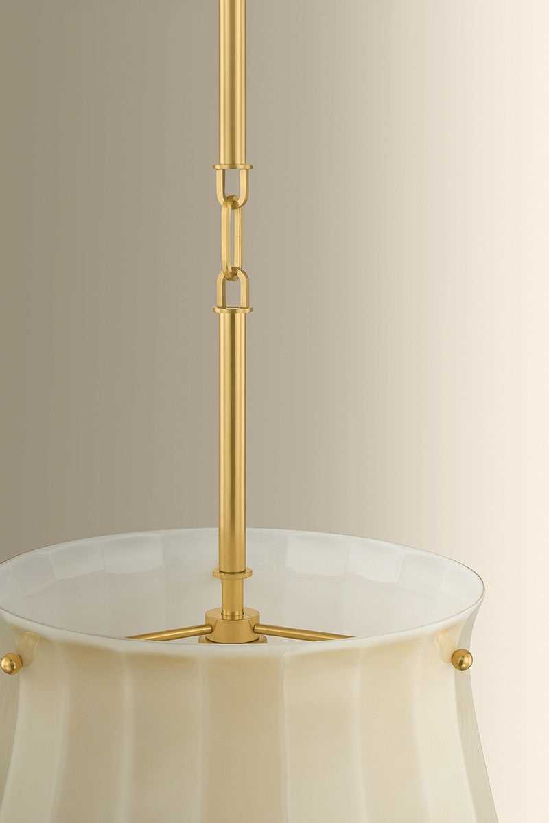Nevins One Light Pendant in Aged Brass Hudson Valley Canada