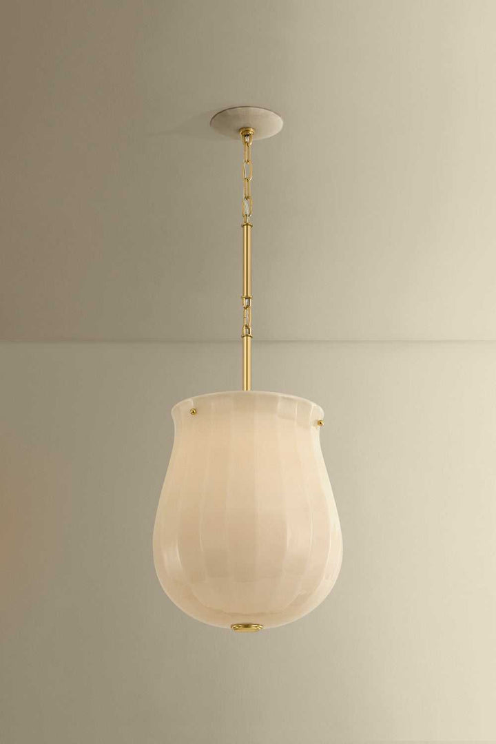 Nevins One Light Pendant in Aged Brass Hudson Valley Canada
