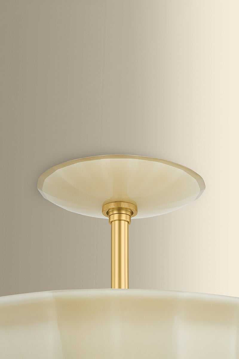Nevins One Light Semi Flush Mount in Aged Brass Hudson Valley Canada