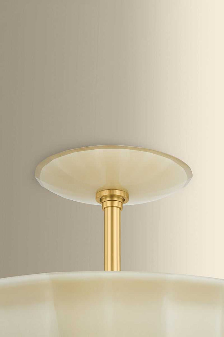 Nevins One Light Semi Flush Mount in Aged Brass Hudson Valley Canada