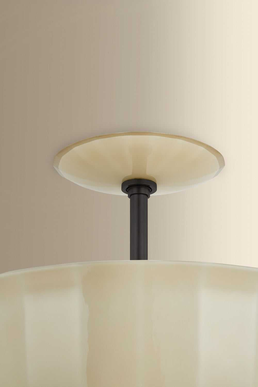Nevins One Light Semi Flush Mount in Distressed Bronze Hudson Valley Canada