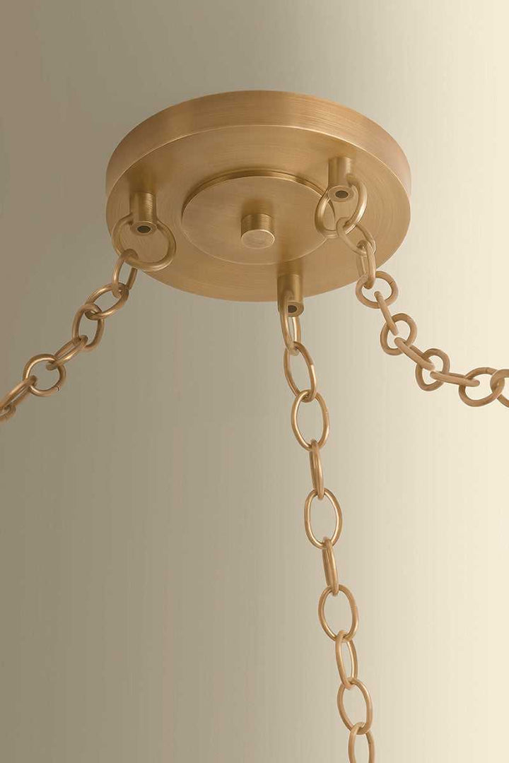 Omi Three Light Chandelier in Patina Brass Hudson Valley Canada