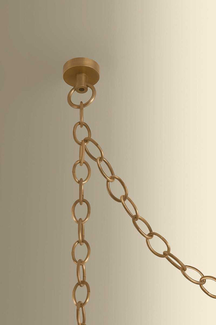 Omi Three Light Chandelier in Patina Brass Hudson Valley Canada