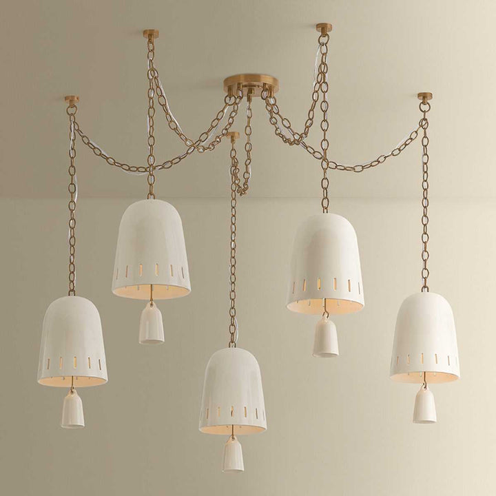 Omi Five Light Chandelier in Patina Brass Hudson Valley Canada