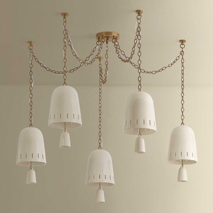 Omi Five Light Chandelier in Patina Brass Hudson Valley Canada