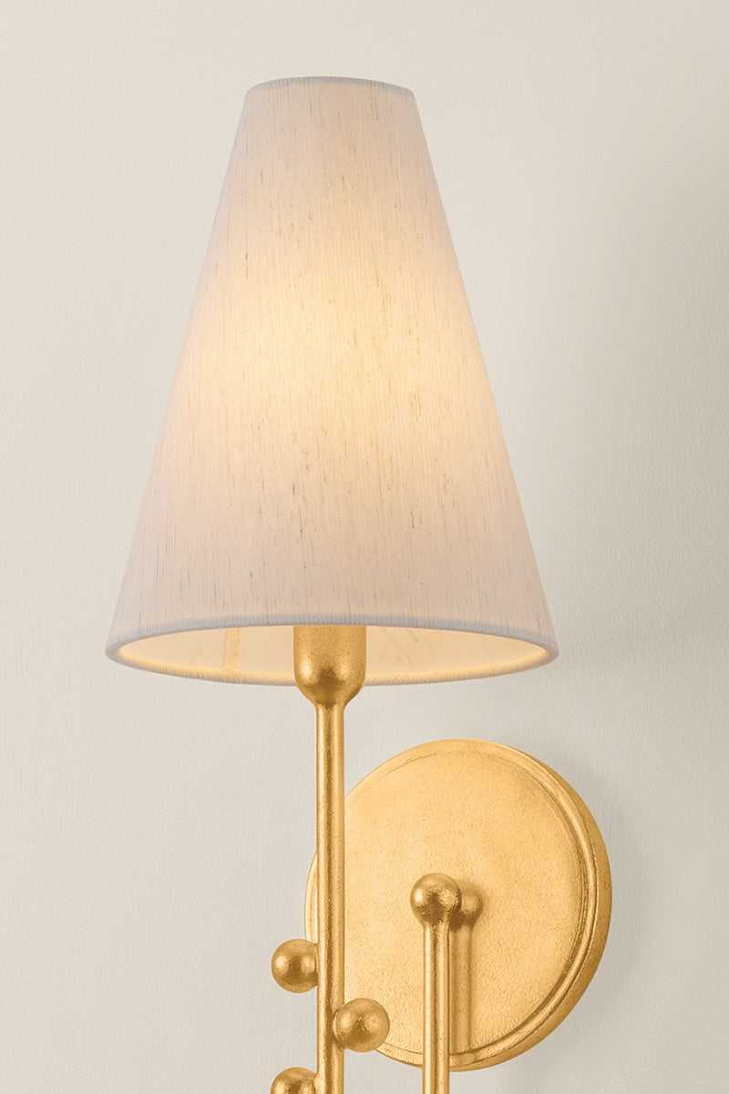 Pine Hills One Light Wall Sconce in Vintage Gold Leaf Hudson Valley Canada