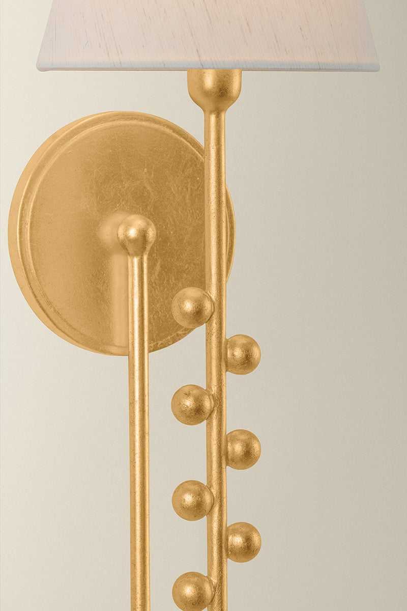 Pine Hills One Light Wall Sconce in Vintage Gold Leaf Hudson Valley Canada