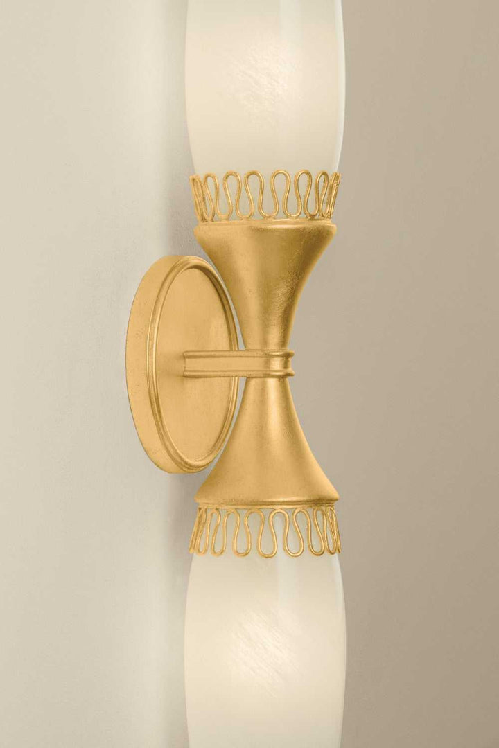 Pennebrook Two Light Wall Sconce in Vintage Gold Leaf Hudson Valley Canada