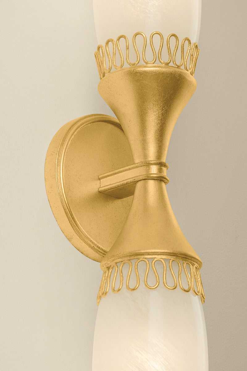 Pennebrook Two Light Wall Sconce in Vintage Gold Leaf Hudson Valley Canada