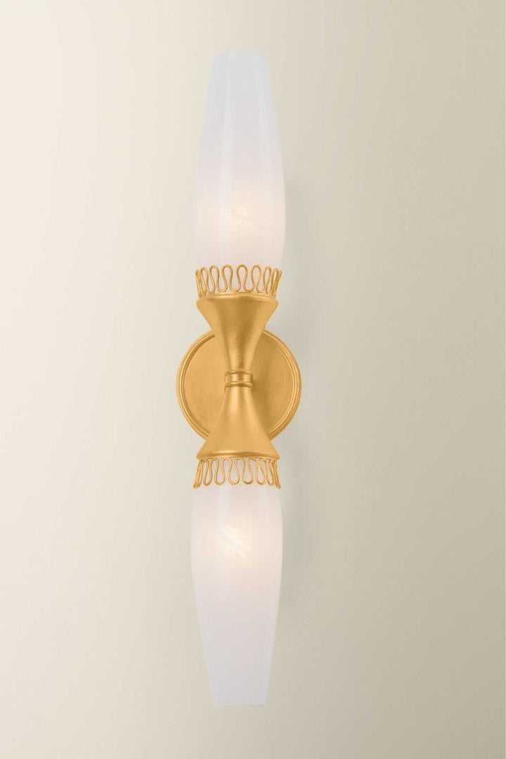 Pennebrook Two Light Wall Sconce in Vintage Gold Leaf Hudson Valley Canada