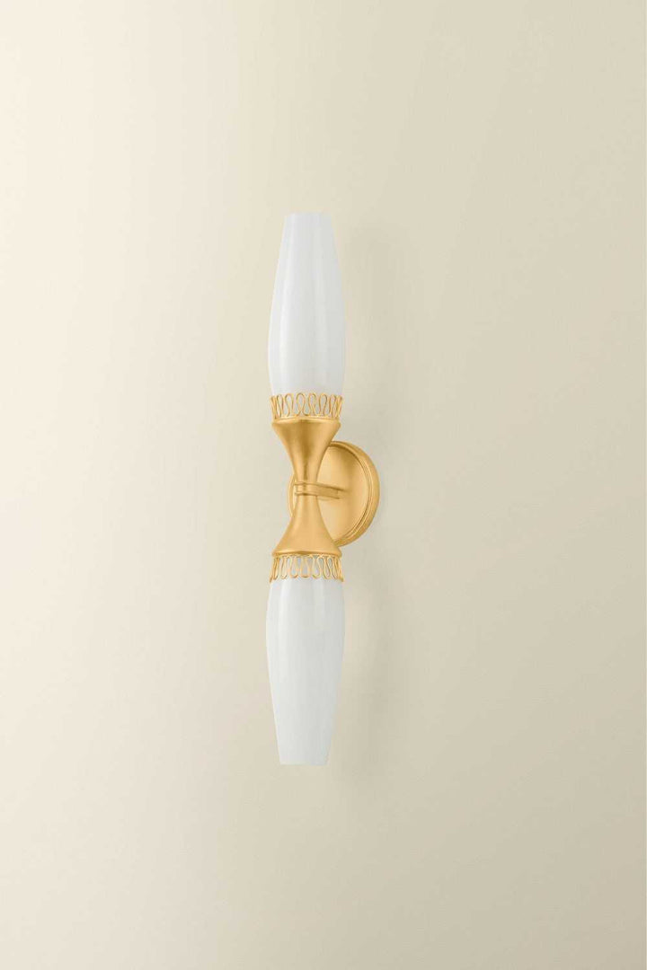 Pennebrook Two Light Wall Sconce in Vintage Gold Leaf Hudson Valley Canada