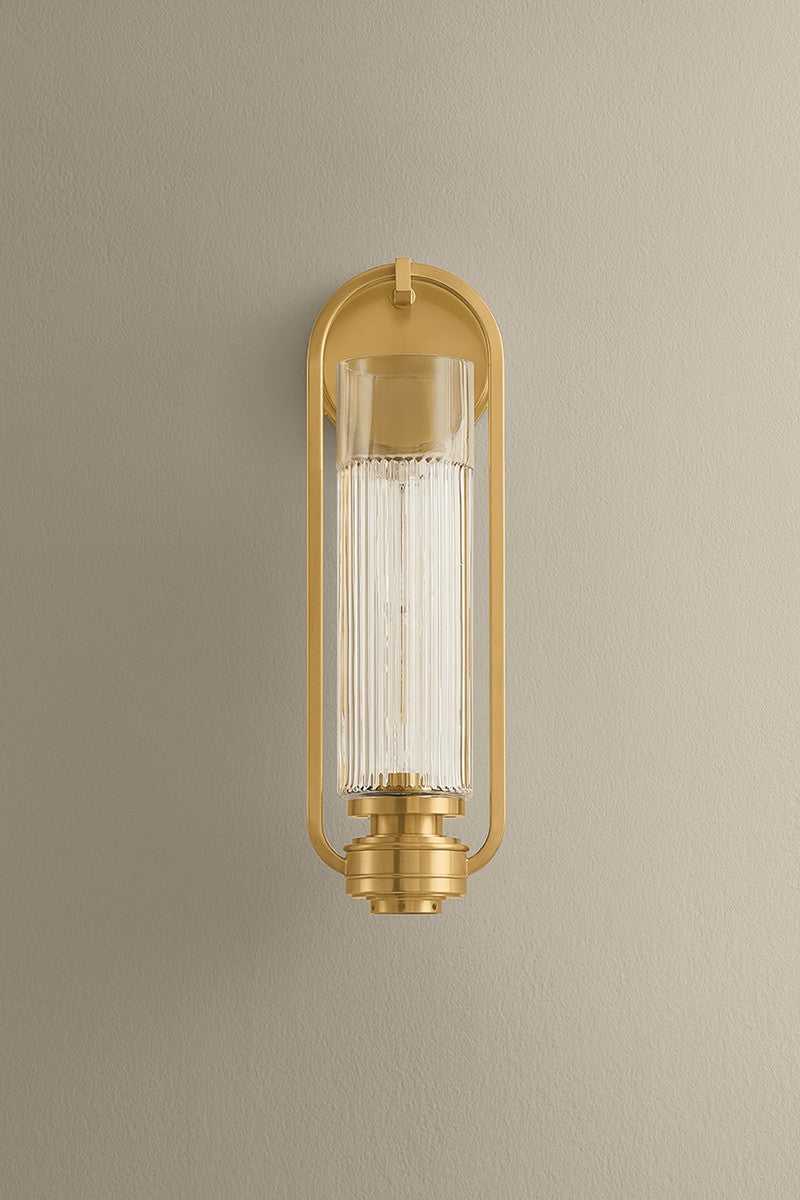 Binnewater One Light Wall Sconce in Aged Brass Hudson Valley Canada